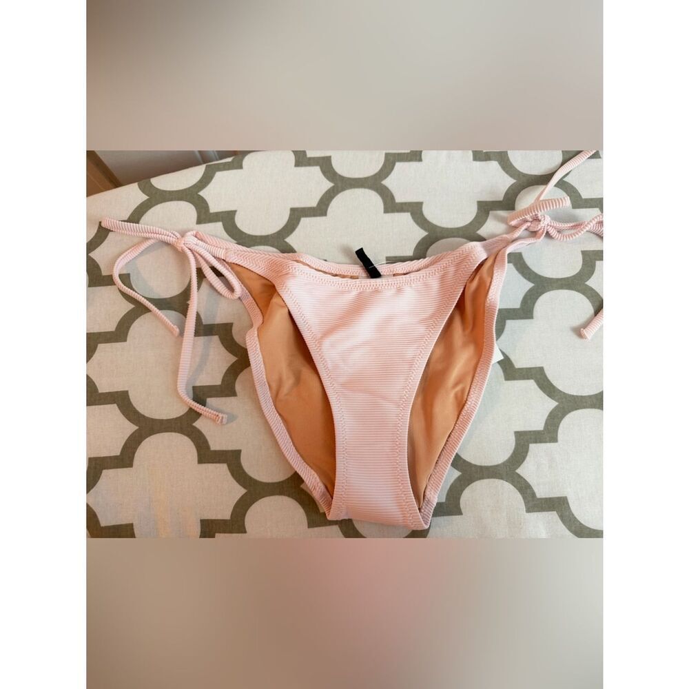 J.Crew Ribbed curved-waist cheeky string bikini bottom NWT Size S